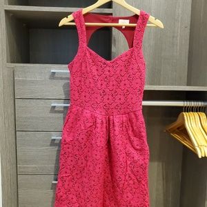 Anthropologie Deletta Pink Eyelet Dress